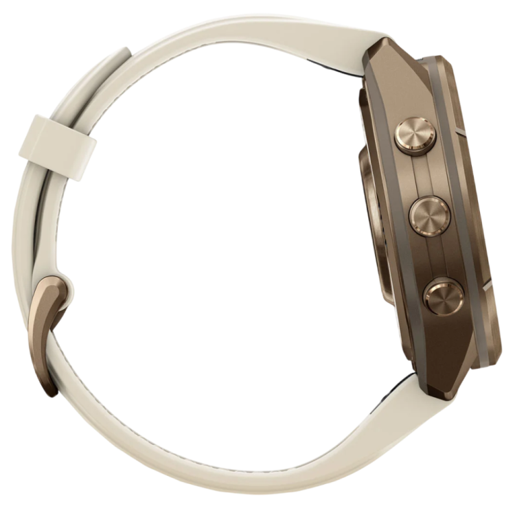 Garmin Fenix 9 Pro 43mm LTE AMOLED Sapphire Autumn Gold Titanium with Cream/French Gray Silicone Band (010-04335-20/21)