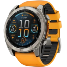 Garmin Fenix 8 51mm AMOLED Sapphire Titanium with Spark Orange/Graphite Silicone Band (010-02905-10/11)