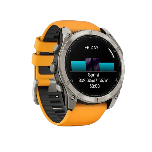Garmin Fenix 8 51mm AMOLED Sapphire Titanium with Spark Orange/Graphite Silicone Band (010-02905-10/11)