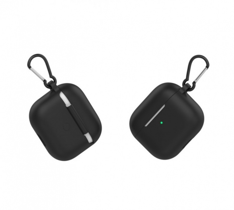 Чохол Devia для AirPods 3 Naked Silicone with Loophole Series (Black)