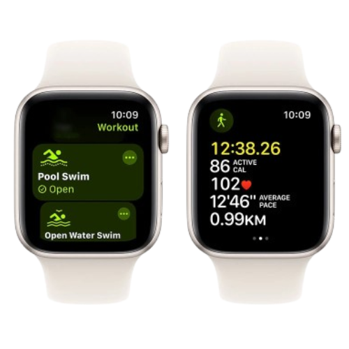 Apple Watch Series SE 2024 GPS 40mm Starlight Aluminium Case with Starlight Sport Band - M/L (MXEG3) бу