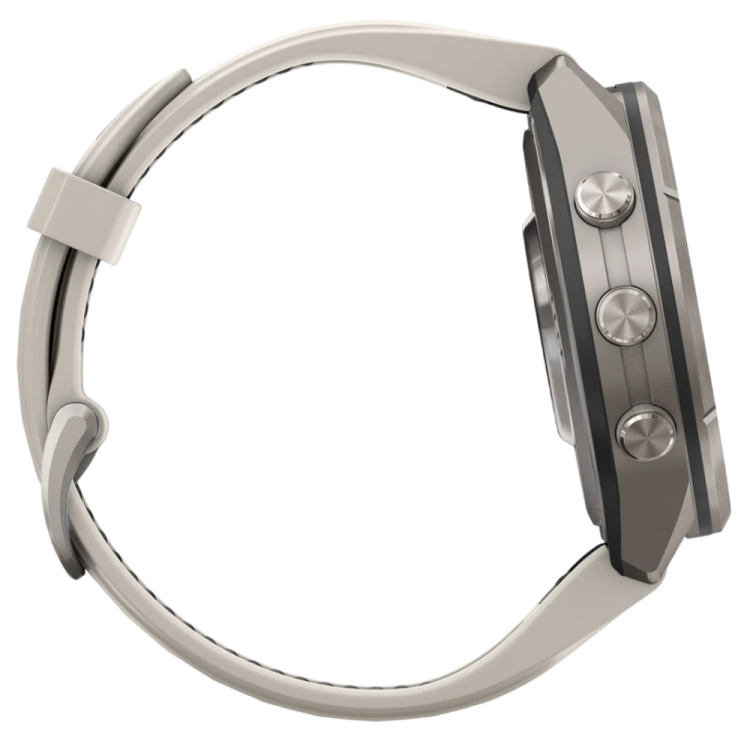 Garmin Fenix 9 Pro 43mm LTE AMOLED Sapphire Titanium with Fog Gray/Dark Sandstone Silicone Band (010-04335-80/81)