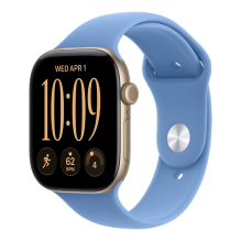 Apple Watch Series 12 GPS 42mm Light Gold Aluminum Case with Wildflower Blue Sport Band - S/M