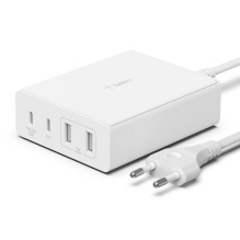 Блок живлення Belkin 4-Port GaN 108W 2x USB-C, 2x USB-A White (WCH010VFWH)
