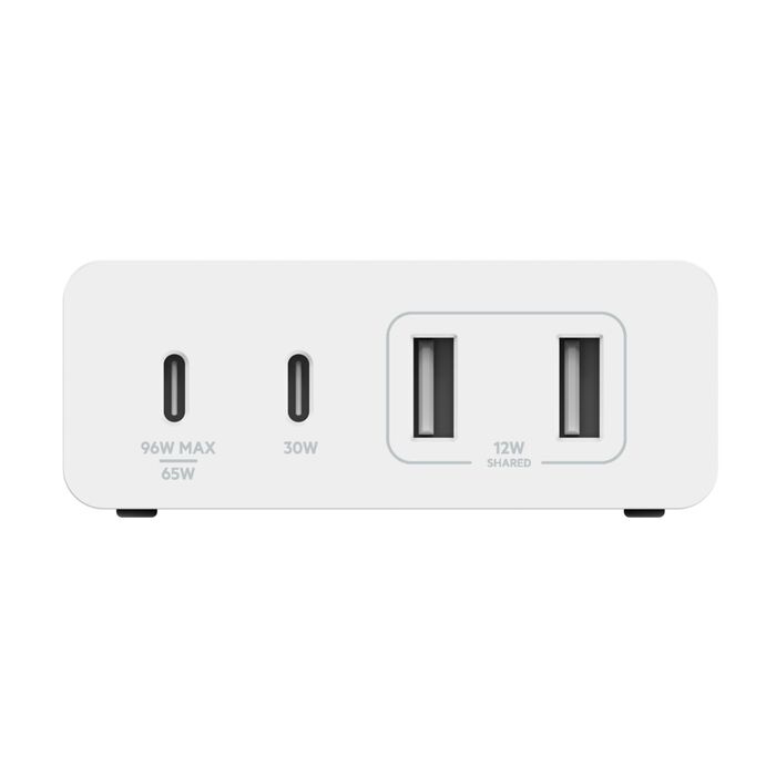 Блок питания Belkin 4-Port GaN 108W 2x USB-C, 2x USB-A White (WCH010VFWH)