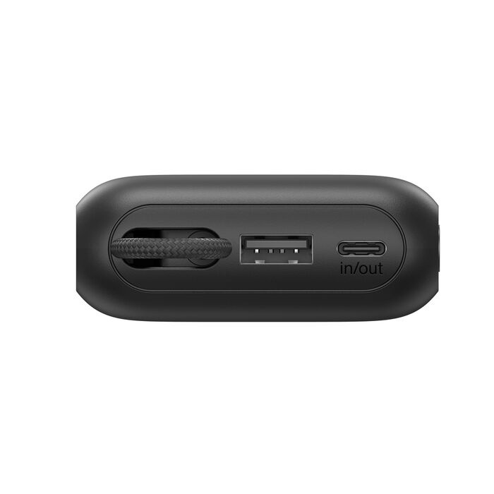 Зарядний пристрій Power Bank Belkin 10000мАh, 45W, з інтегрованим кабелем USB-C (Black) (BPB029HQBK)