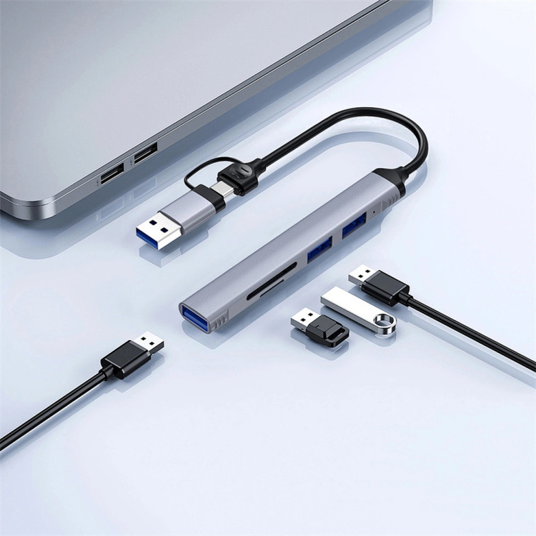 Адаптер WIWU ZOLO 5 in 1 USB-C/USB-A HUB Wi-HB003 (6976975619353)