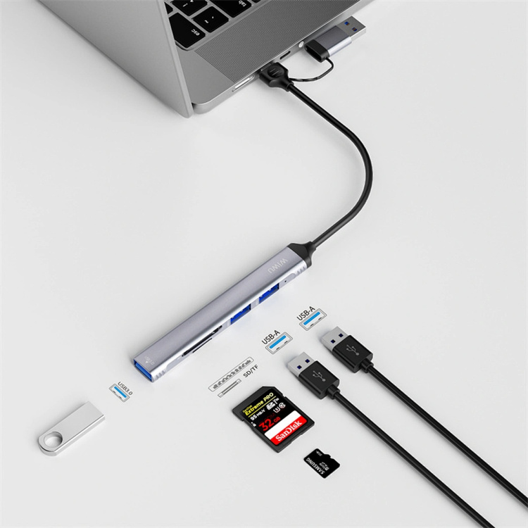 Адаптер WIWU ZOLO 5 in 1 USB-C/USB-A HUB Wi-HB003 (6976975619353)