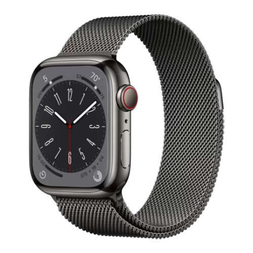 Apple Watch 8 41mm (GPS+LTE) Graphite Stainless Steel Case with Graphite Milanese Loop (MNJL3/MNJM3)