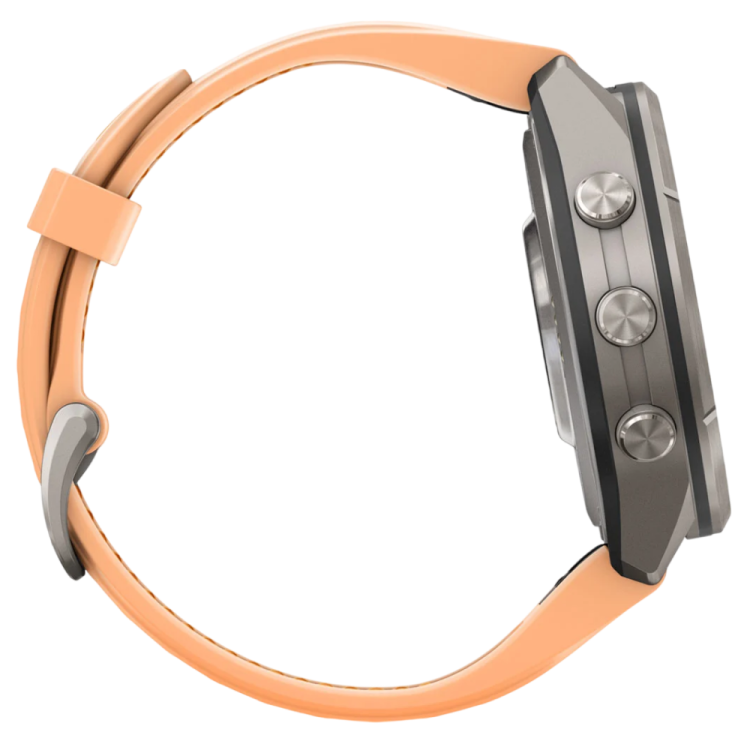 Garmin Fenix 9 Pro 43mm LTE AMOLED Sapphire Titanium with Shell Pink/Autumn Orange Silicone Band (010-04335-00/01)