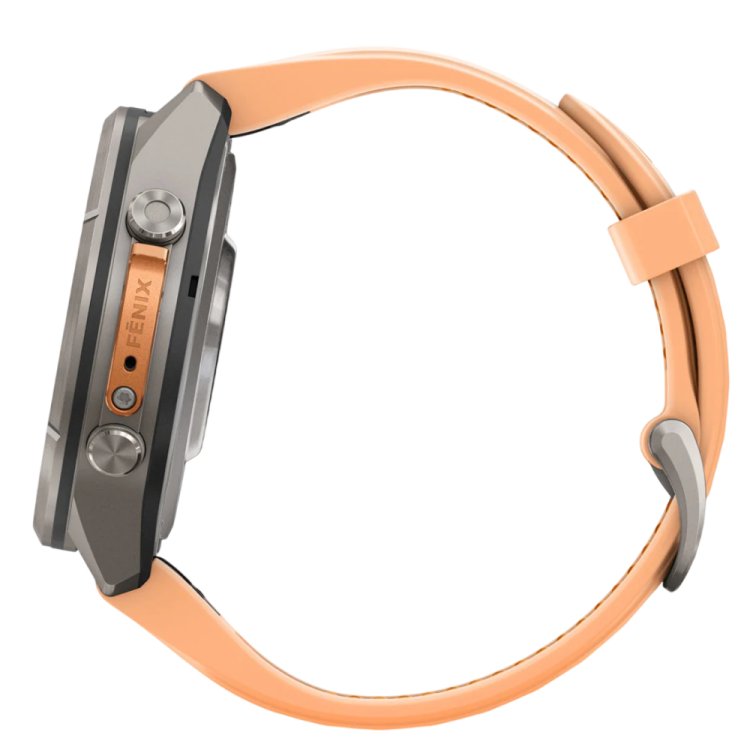 Garmin Fenix 9 Pro 43mm LTE AMOLED Sapphire Titanium with Shell Pink/Autumn Orange Silicone Band (010-04335-00/01)