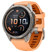 Garmin Fenix 9 Pro 43mm LTE AMOLED Sapphire Titanium with Shell Pink/Autumn Orange Silicone Band (010-04335-00/01)
