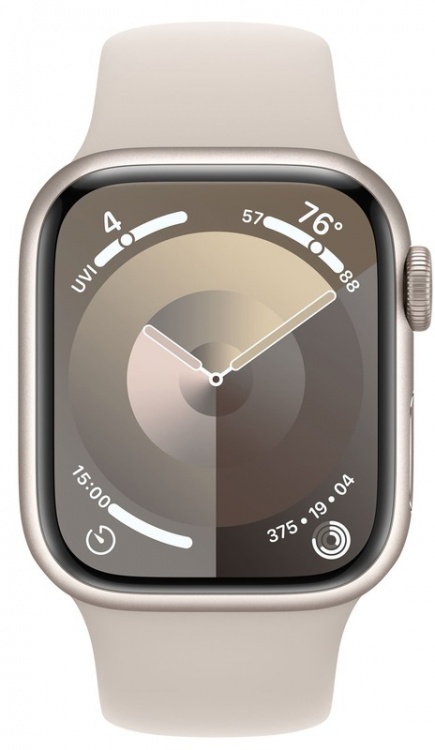 Apple Watch Series 9 45mm GPS Starlight Aluminum Case with Starlight Sport Band (S/M) MR963 Open Box 