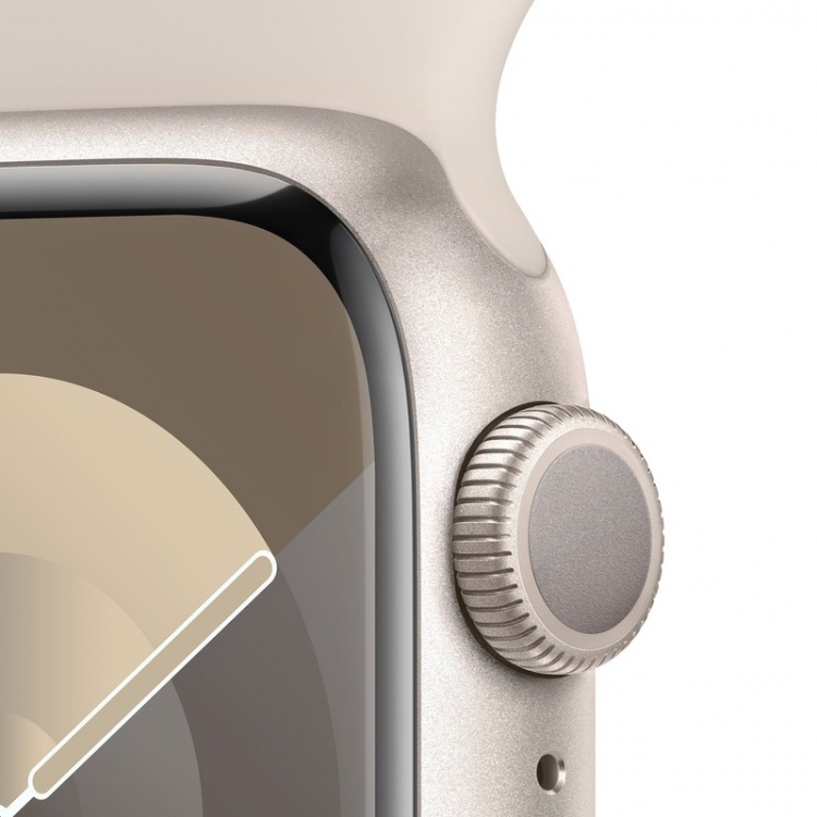 Apple Watch Series 9 45mm GPS Starlight Aluminum Case with Starlight Sport Band (S/M) MR963 Open Box 