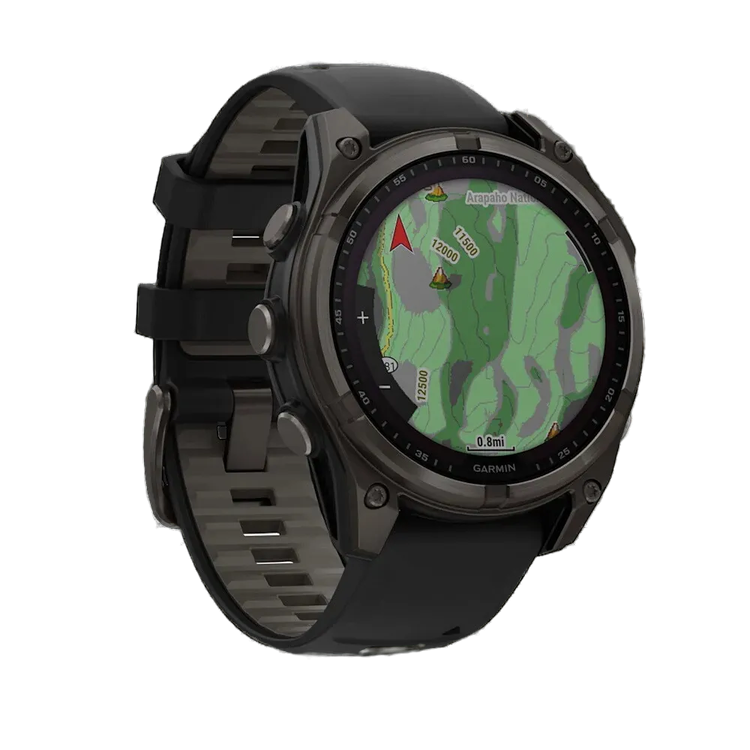 Garmin Fenix 8 51mm Solar Sapphire Carbon Gray DLC Titanium with Black/Pebble Gray Silicone Band (010-02907-10/11)