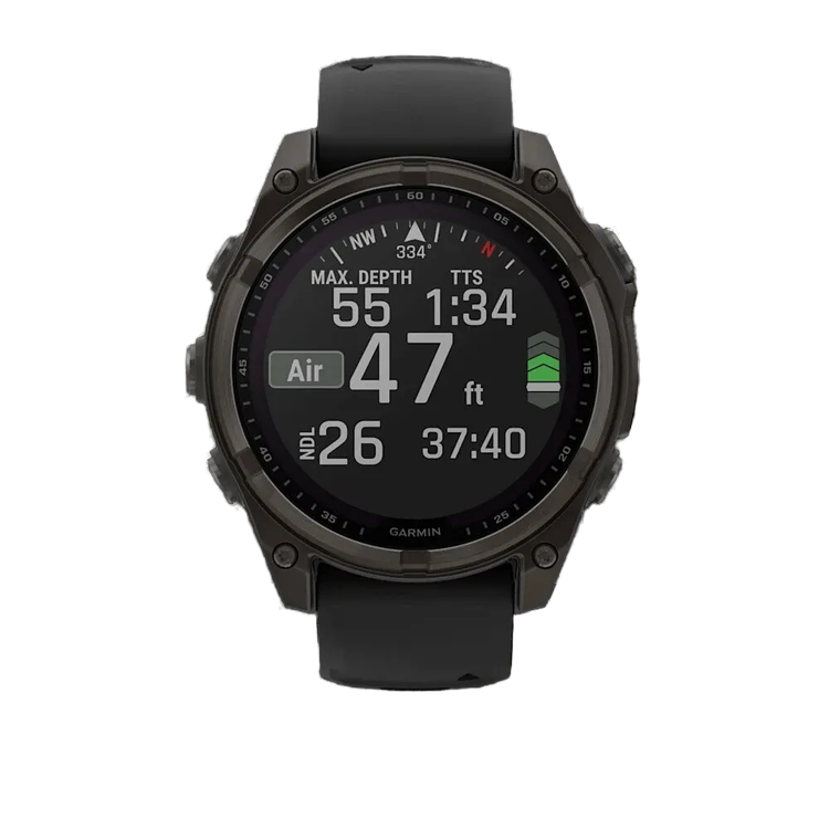 Garmin Fenix 8 51mm Solar Sapphire Carbon Gray DLC Titanium with Black/Pebble Gray Silicone Band (010-02907-10/11)