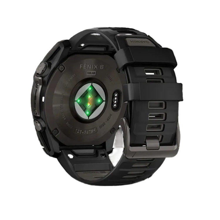 Garmin Fenix 8 51mm Solar Sapphire Carbon Gray DLC Titanium with Black/Pebble Gray Silicone Band (010-02907-10/11)