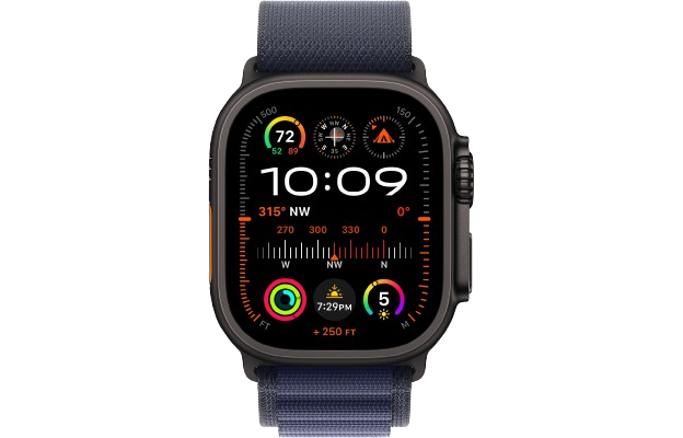 Apple Watch Ultra 2 49mm Black Titanium Case with Navy Alpine Loop (Medium) 2024 (MYTF3/ MYPX3)