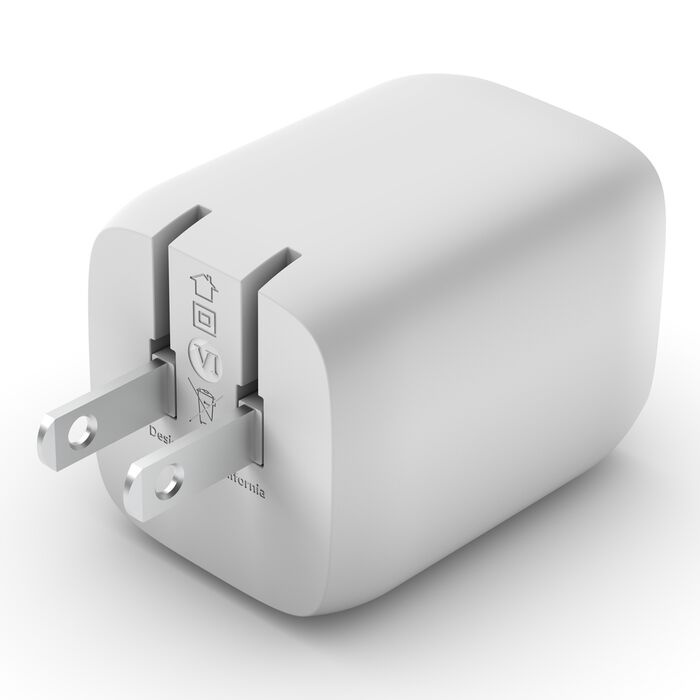Блок питания Belkin 65W GAN PD PPS Dual USB-С-USB-С 2m White (WCH013vf2MWH-B6)