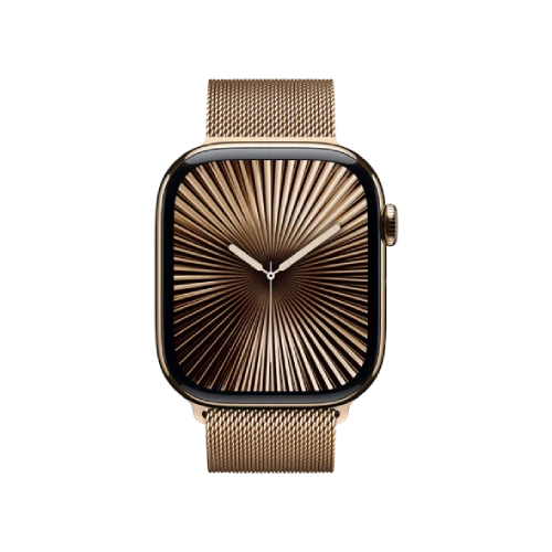 Apple Watch Series 10 42mm Gold Titanium Case with Gold Milanese Loop (MX083)