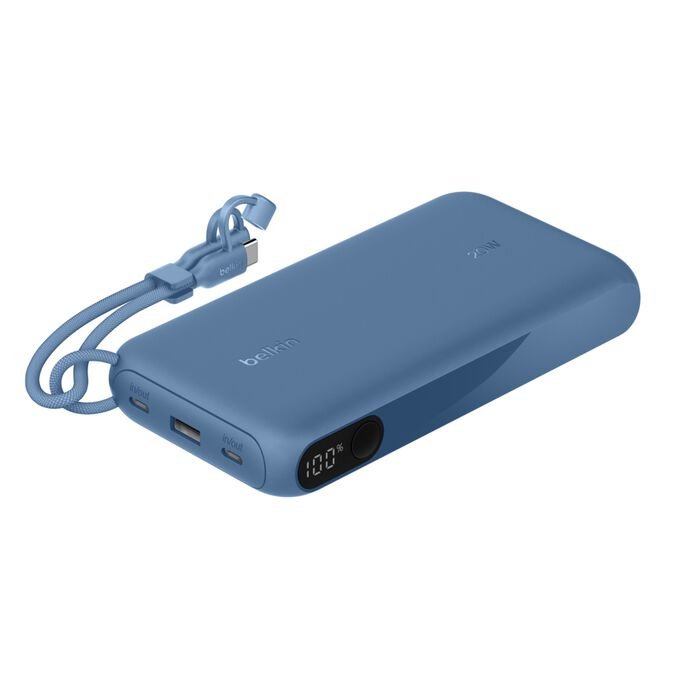 Зарядний пристрій Power Bank Belkin 20000мАh, 20W, with Display (Blue) (BPB028HQBL)
