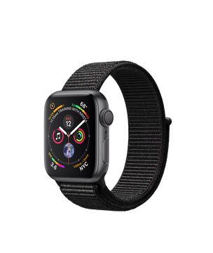 Space gray aluminum case with black sport loop store