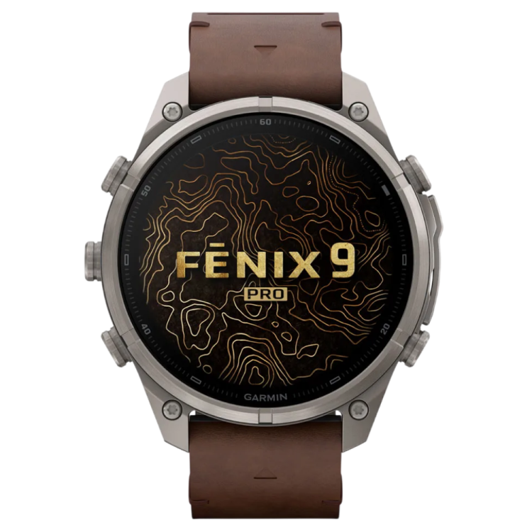Garmin Fenix 9 Pro 47mm LTE AMOLED Sapphire Titanium with Walnut Leather Band (010-04336-40/41)