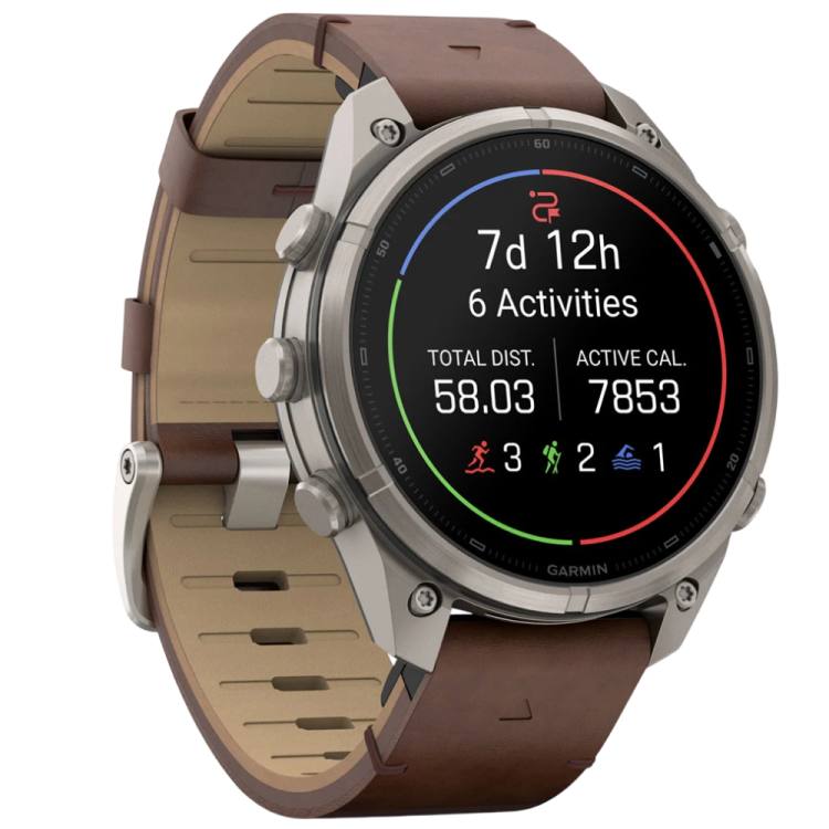 Garmin Fenix 9 Pro 47mm LTE AMOLED Sapphire Titanium with Walnut Leather Band (010-04336-40/41)