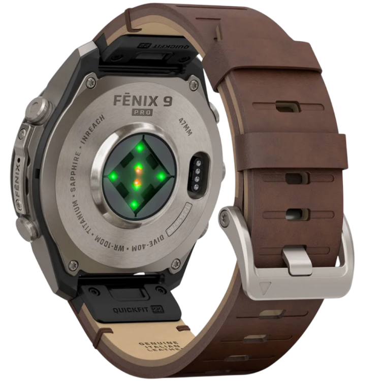 Garmin Fenix 9 Pro 47mm LTE AMOLED Sapphire Titanium with Walnut Leather Band (010-04336-40/41)