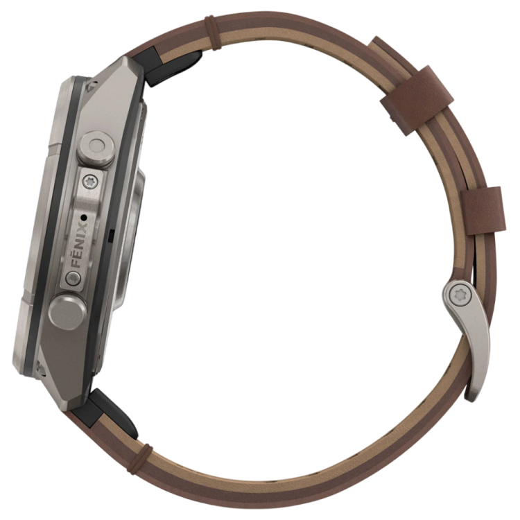 Garmin Fenix 9 Pro 47mm LTE AMOLED Sapphire Titanium with Walnut Leather Band (010-04336-40/41)