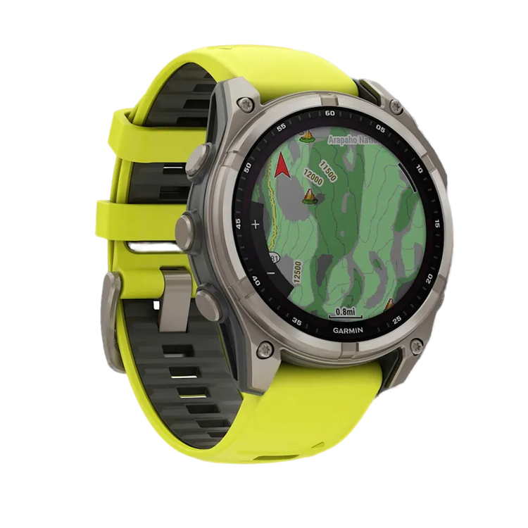 Garmin Fenix 8 51mm Solar Sapphire Titanium with Amp Yellow/Graphite Silicone Band (010-02907-20/21)