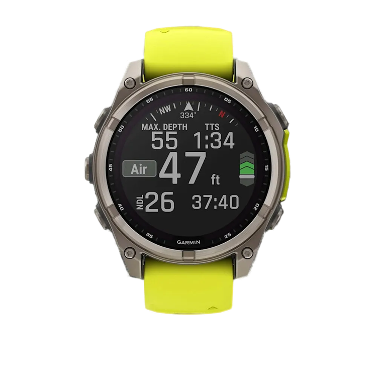 Garmin Fenix 8 51mm Solar Sapphire Titanium with Amp Yellow/Graphite Silicone Band (010-02907-20/21)