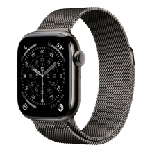 Apple Watch Series 11 46mm Slate Titanium Case with Slate Milanese Loop - S/M