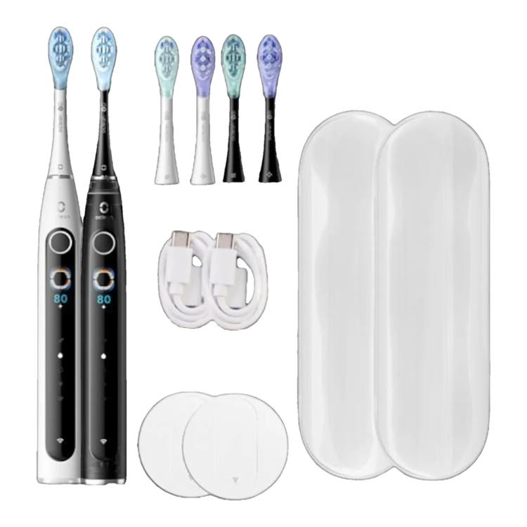 Набір зубних електрощіток Oclean X Pro 20 S Duo Set (White/Black) (6970810556919)