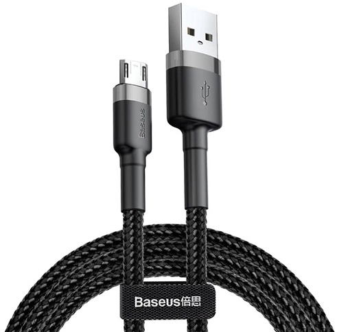 (100) Кабель Baseus Cafule Metal Micro USB 1m (Black)