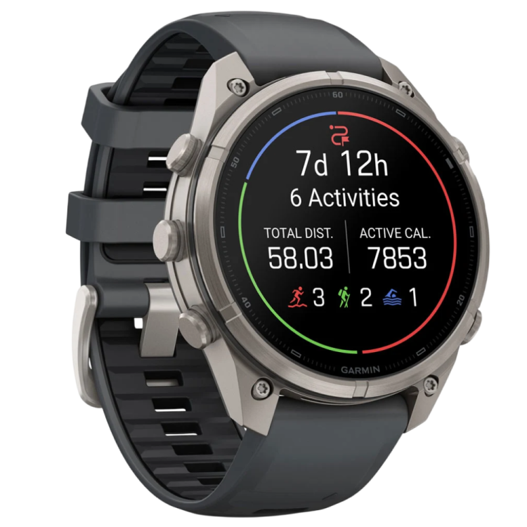 Garmin Fenix 9 Pro 47mm LTE AMOLED Sapphire Titanium with Graphite/Black Silicone Band (010-04336-20/21)
