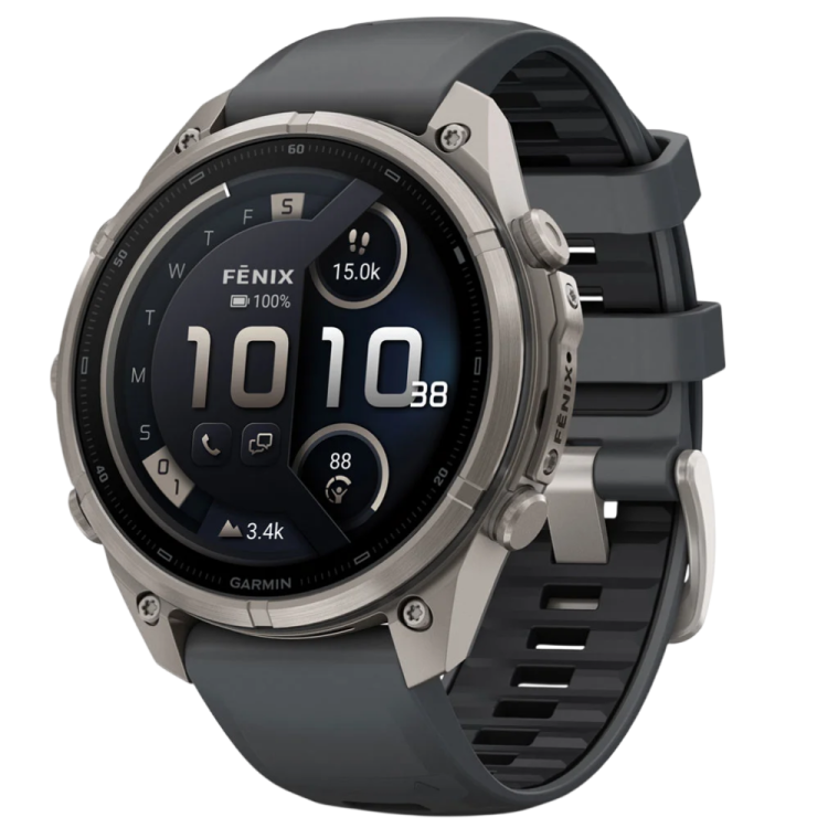 Garmin Fenix 9 Pro 47mm LTE AMOLED Sapphire Titanium with Graphite/Black Silicone Band (010-04336-20/21)