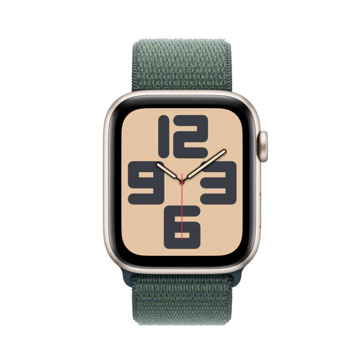 Apple Watch SE 2 GPS 40mm Starlight Aluminium Case w. Lake Green Sport Loop (MXEH3)