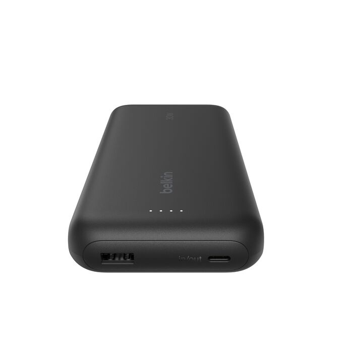 Зарядний пристрій Power Bank Belkin 20000мАh, 30W, вбудований кабель USB-C (Black) (BPB024HQBK)
