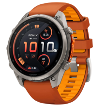 Garmin Fenix 9 Pro 47mm LTE AMOLED Sapphire Titanium with Autumn Orange/Spark Orange Silicone Band (010-04336-00/01)