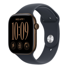 Apple Watch Series 12 GPS 46mm Dark Bronze Aluminum Case with Navy Blue Sport Band - S/M 