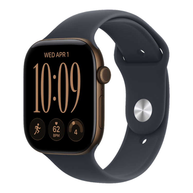 Apple Watch Series 12 GPS 46mm Dark Bronze Aluminum Case with Navy Blue Sport Band - S/M 