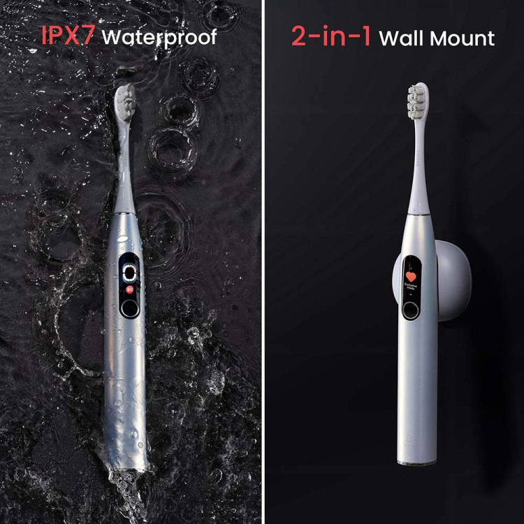 Электрическая зубная щетка Oclean X Plus Pro Digital Silver (6970810556179)