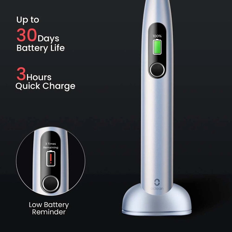 Электрическая зубная щетка Oclean X Plus Pro Digital Silver (6970810556179)