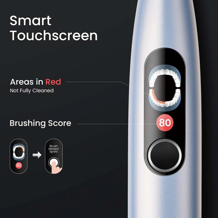 Электрическая зубная щетка Oclean X Plus Pro Digital Silver (6970810556179)