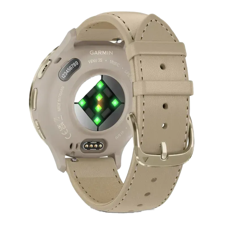 Garmin Venu 4 41mm Lunar Gold with Bone Silicone Band and Light Sand Leather Band (010-03013-03)