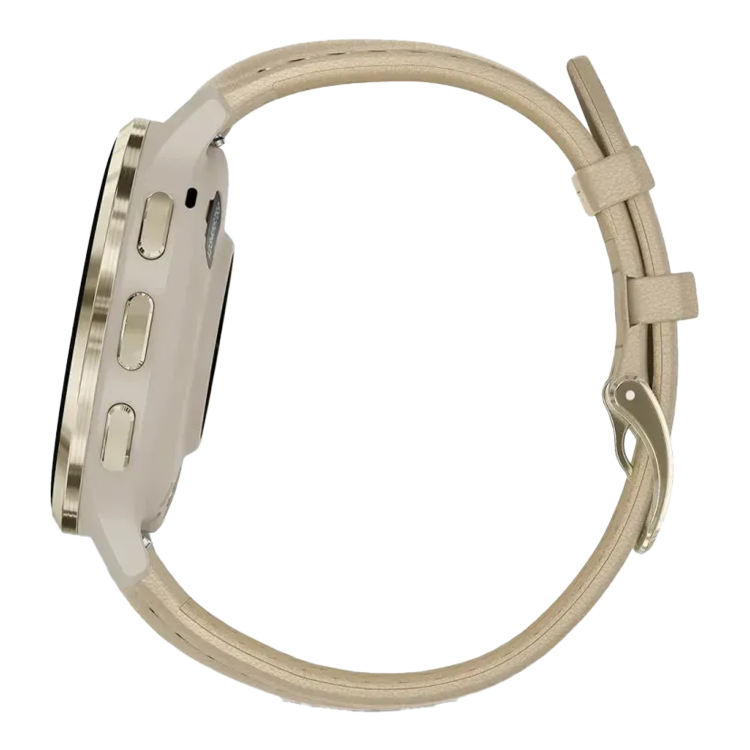 Garmin Venu 4 41mm Lunar Gold with Bone Silicone Band and Light Sand Leather Band (010-03013-03)