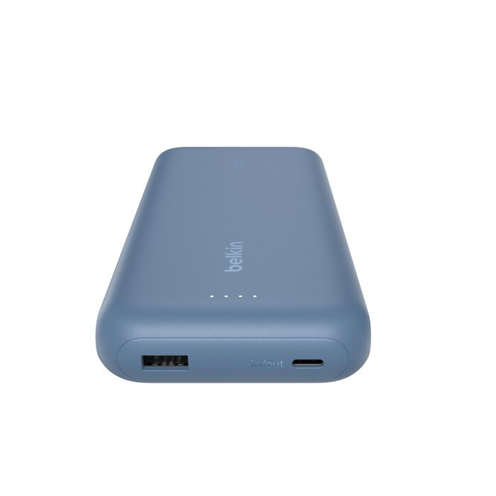 Зарядний пристрій Power Bank Belkin 20000мАh, 30W, вбудований кабель USB-C (Blue) (BPB024HQBL)