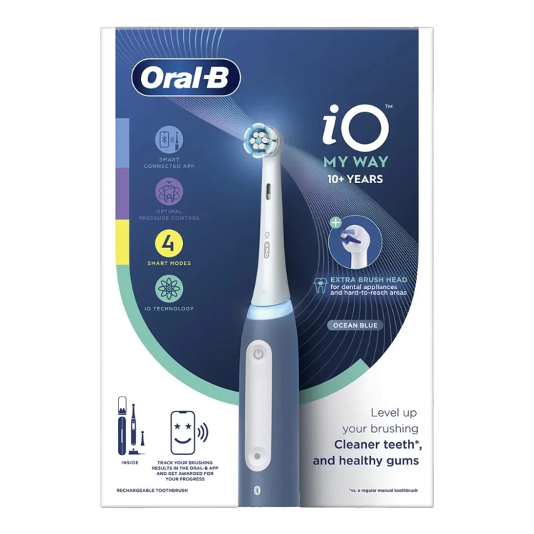 Зубна електрощітка BRAUN Oral-B iO Series 4 My Way (Ocean Blue) (iOG4K.2N6.1DK)
