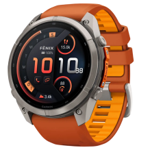 Garmin Fenix 9 Pro 51mm LTE AMOLED Sapphire Titanium with Autumn Orange/Spark Orange Silicone Band (010-04337-00/01)